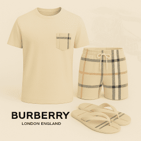 COMBO LUXURY T-SHIRT + SHORT + Flip Flop-2025 LX-TSSD2025041